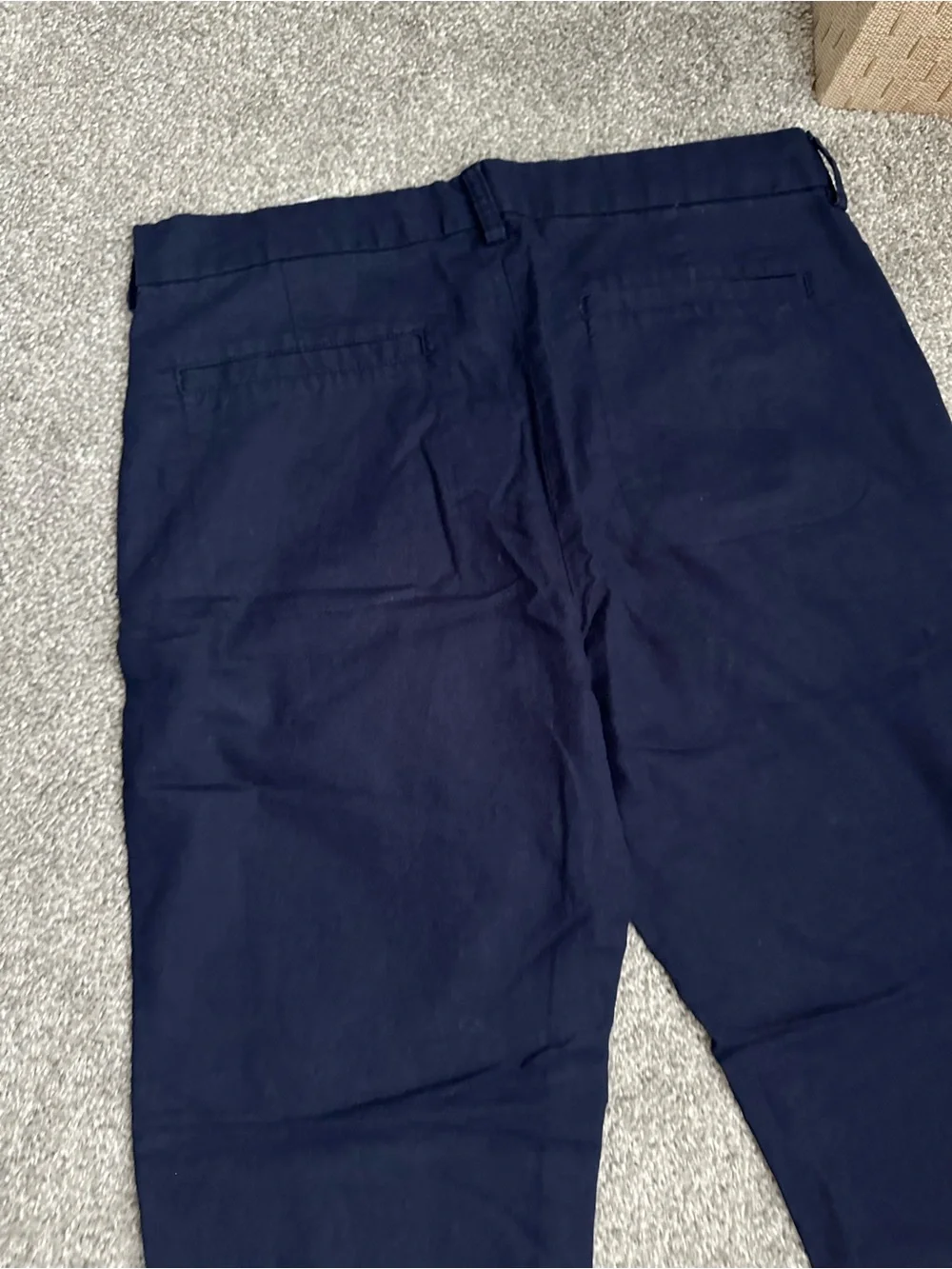 Banana Republic Men's Navy Straight-Leg Pants,size 33/32(linen+cotton)